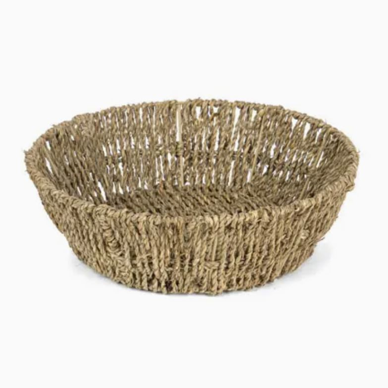 Round Seagrass Tan Basket 12"