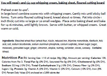 Gingerbread Scone Mix