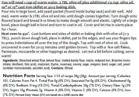 Italian Herb Focaccia Bread Mix