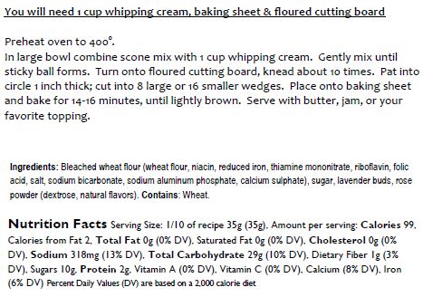 Lavender Rose Scone Mix