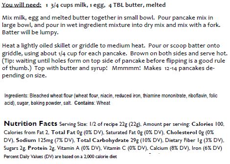 Old Fashioned Pancake Mix