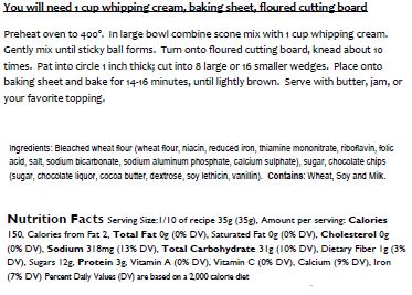 Chocolate Chip Scone Mix