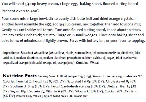 Orange Cranberry Scone Mix