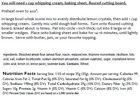 Lemon Lavender Scone Mix