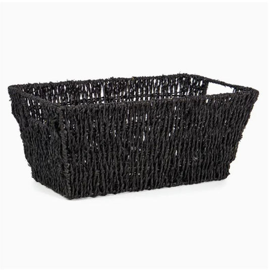 Rectangle Seagrass Basket 15" - Black