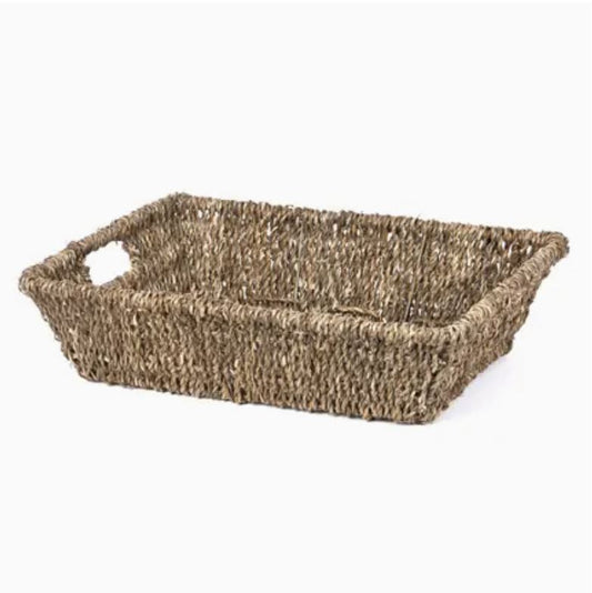 Retangle Seagrass Tan Basket 15.75"