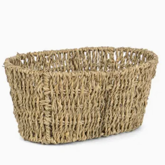 Oval Seagrass Tan Basket 9.75"