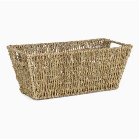 Rectangle Seagrass Tan Basket 15"