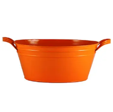 Enamel Oval Tub Orange 12.5x19x8