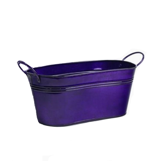 Oval Tin Purple Tub 12"