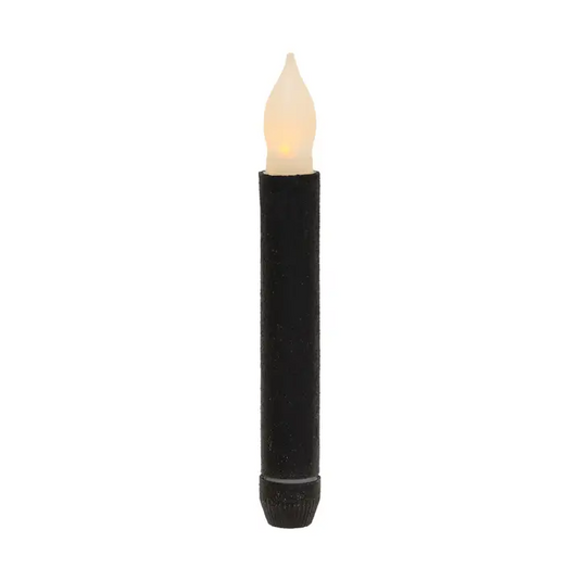 Textured Timered Led Taper Black 6"